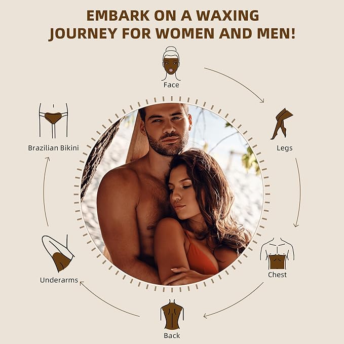 GIRLEARLE 2.5lb Wax Beads for Hair Removal, Brazilian Bikini Hard Wax for Sensitive Skin, Hard Wax beads Perfect for Full Body Eyebrow, Facial, Beard and Underarms at Home for Women and Men (Cream)