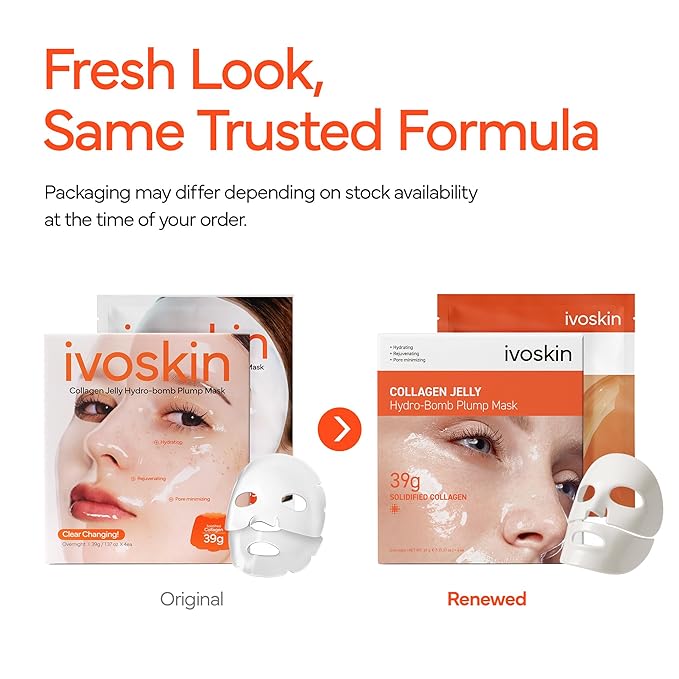 Collagen Jelly Hydro-bomb Plump Mask, Hydrating 39g x 4ea Real Collagen Mask, Firming and Moisturizing for Glow Skin, Collagen Water over 670,000 ppm