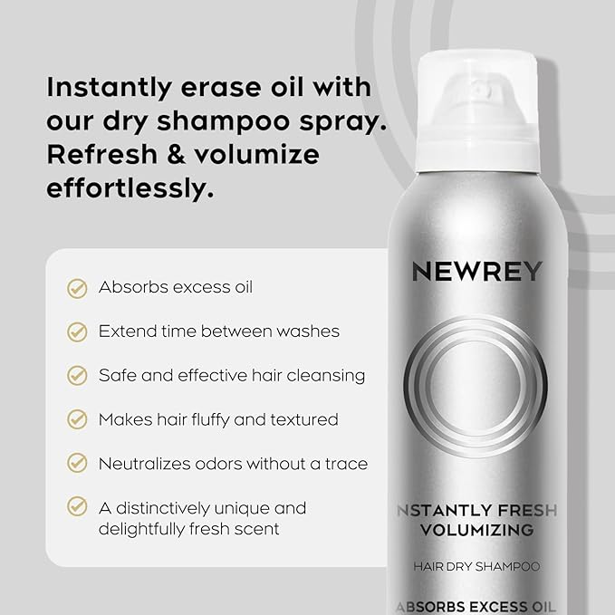 Dry Shampoo Spray for Women & Men - Freshens hair, Residue-Free, Volumizing Formula with Rice Starch - Absorbs Oil, Eliminates Odors - 5.07 oz-fresh