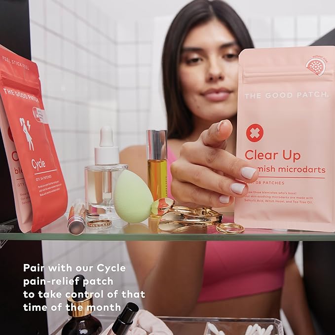 The Good Patch Clear Up, Microdart Blemish Patches, Fast - Starts Working in 2 Hours, Made with Salicylic Acid, Witch Hazel and Tea Tree Oil, For Face and Pimples (16 Total Microdart Patches)