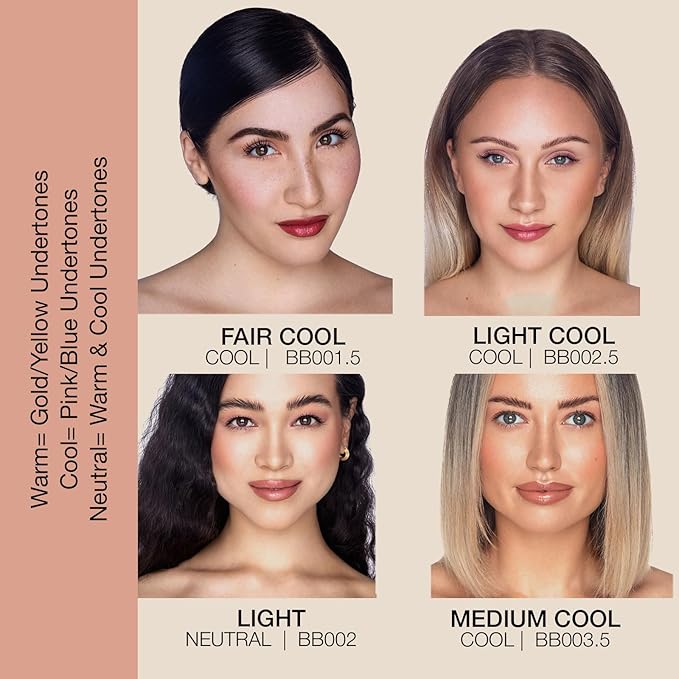 Bellapierre BB Cream SPF 20 – Mineral Sunscreen & Liquid Foundation, Lightweight Face Moisturizer with Buildable Coverage, Matte Finish, Non-Toxic, Paraben-Free, Cruelty-Free – 1.7 oz - Dark Cool