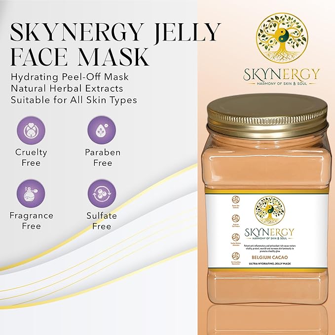 Belgium Cacao Jelly Mask - Professional Grade Peel Off Hydro Glo Face Mask for Hydration, Soothing Skin & Radiant Glow - Suitable for All Skin Types, Vajafacial Jelly Mask | 12 Applications (30 fl oz)