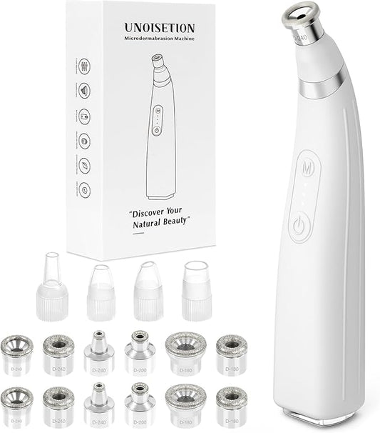 UNOISETION Diamond Microdermabrasion Machine, Portable Blackhead Remover Pore Vacuum, Dermabrasion Facial Machine for Exfoliation & Blackhead Removal