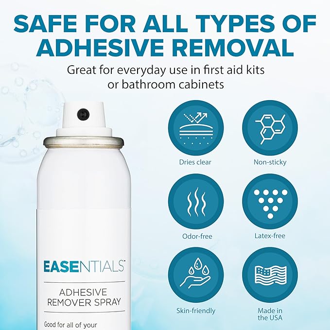 Ultimate Hassle-Free Adhesive Remover Spray – 100% Silicone-Based Formula – Quick Drying, Gentle, Odor-Free, Minimal Residue Skin Adhesive Remover - No-Sting for Sensitive Skin & Everyday Use - 50 ml