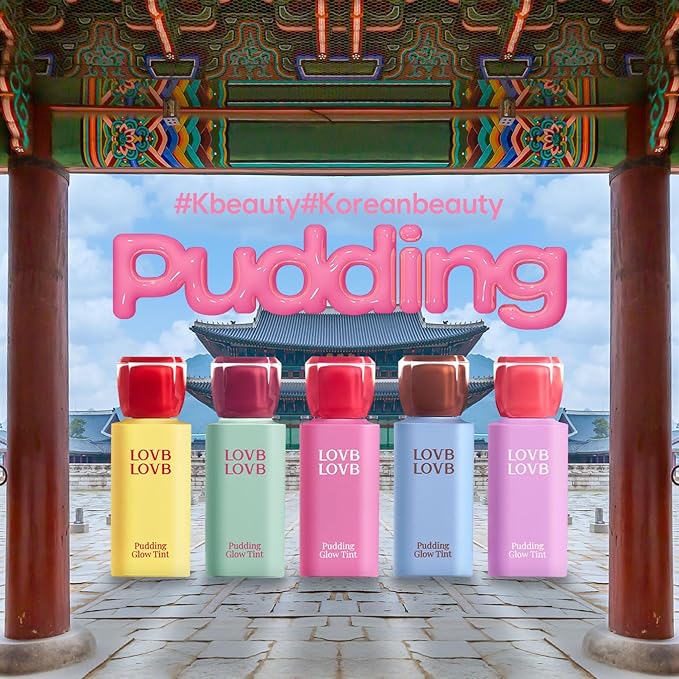 Pudding Glow Korean Lip Tint | Natural Lip Stain | Gloss to Stain | Long-Lasting & Non-Sticky | Lightweight Lip Tint | 0.14 oz. (03 CANDY BERRY)