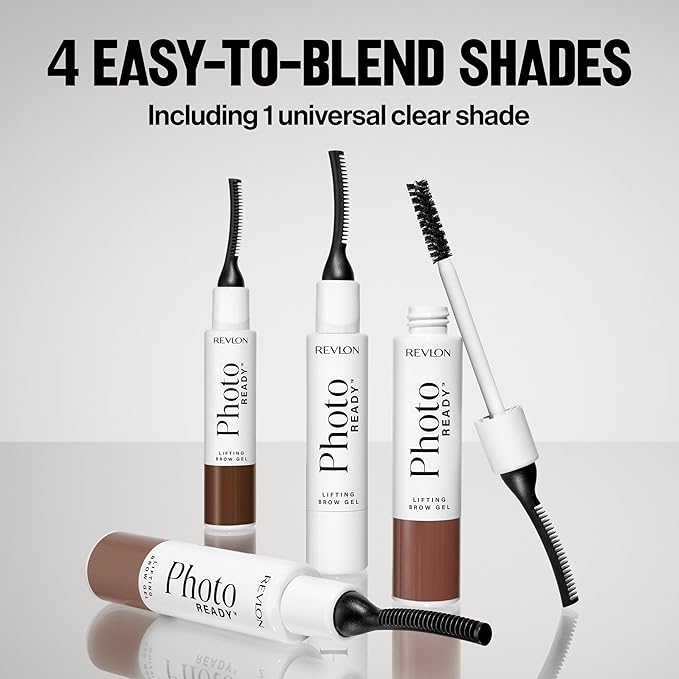Revlon PhotoReady Lifting Brow Gel, Tinted Eyebrow Lamination with Spoolie Brush, Conditions, Shapes & Defines, 802 Soft Taupe, 0.23 fl oz