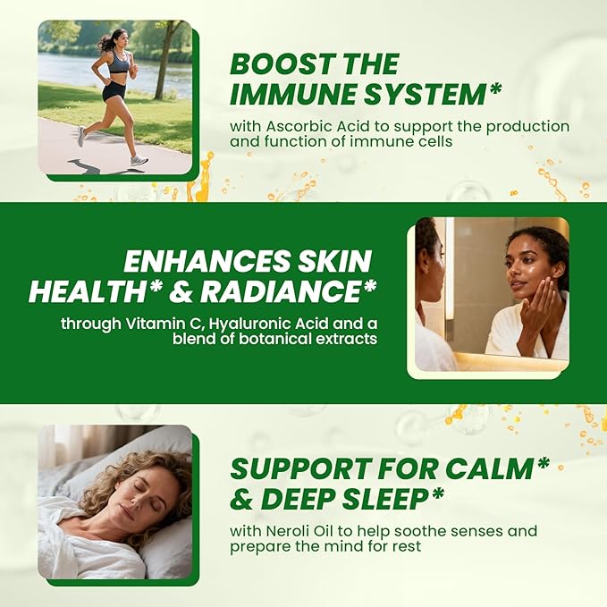 Vitamin C Serum for Face, 20% Brightening Face Serum with Sodium Hyaluronate for Dark Spots & Fine Lines – Support Collagen & Skin Radiance, Plus Vit C Caps for Inside-Out Support, 1 Fl Oz + 60 Caps