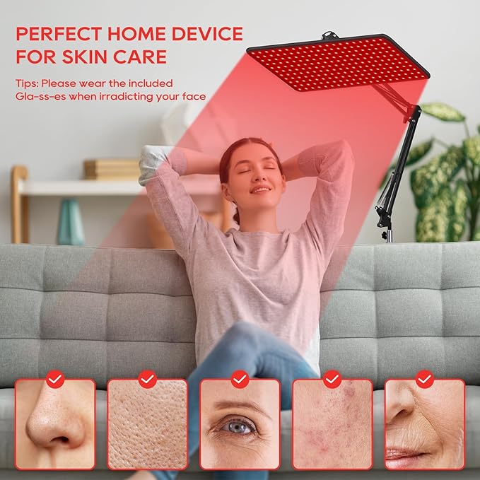 Morfone Red Light Therapy for Face and Body - Wireless Magnetic Remote, 660nm 850nm 940nm 3 in 1 Red Infrared Light Therapy Lamp with Stand with Large Panel, Therapy Device at Home, Gifts for Women