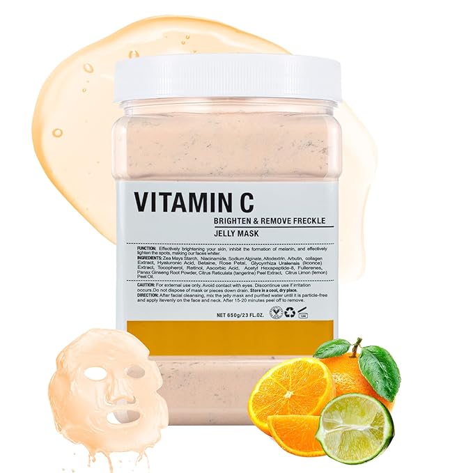 LUCKY CAT Jelly Mask for Facials Professional, Hydrating & Moisturizing Peel-Off Gel Jelly Face Mask Skin Care for Deep Hydration & Glow, Professional Spa Use for All Skin Types 23 Fl Oz (VC)