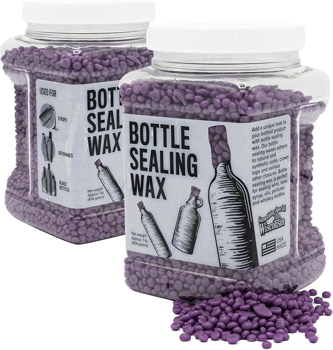 Blended Waxes, Inc. Bottle Sealing Wax, Pastille Wax Seal Beads For Wine, Beer, and Liquor Bottle Sealing, Seals Between 25-30 Bottles, 1 lb, Purple