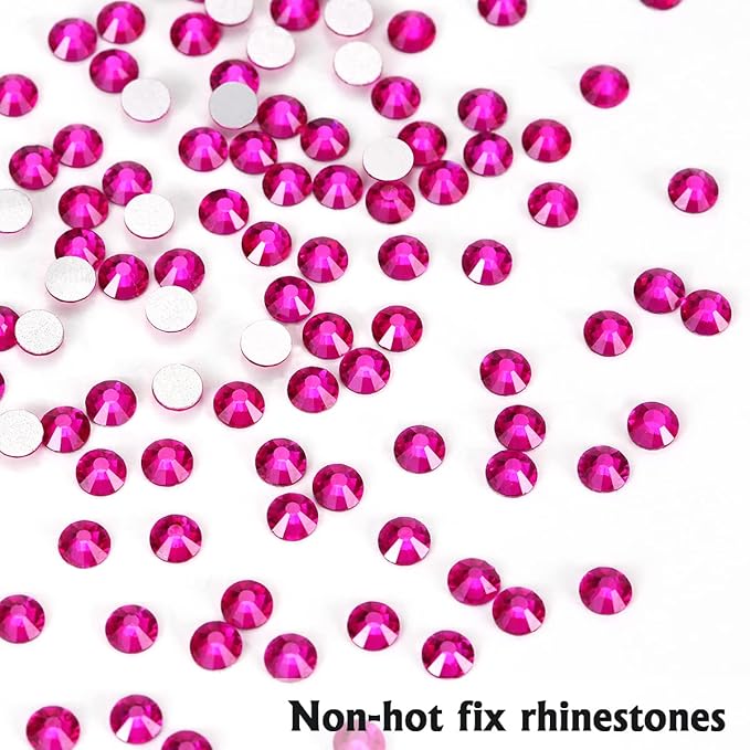 Novani Rhinestones Flatback Rhinestones Glass Gems Stones Jewels Round Gemstones Non-Hotfix Crystal for Nail Crafts,SS12,1440 Pieces,Peach