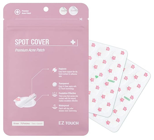 EZ Touch Acne Pimple Patch(75 Patches) New Normal Easy & Clean Innovative Patch, Spot-Cover 10mm 75ea