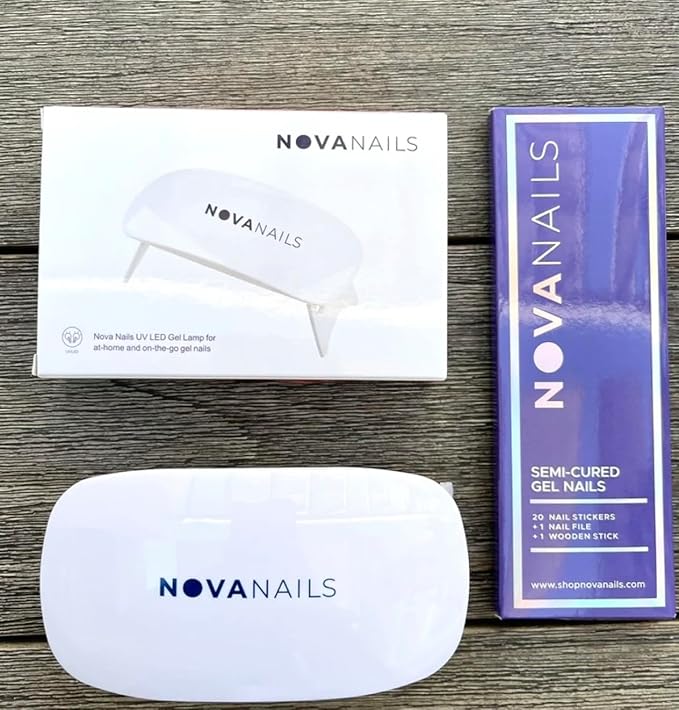 Gel Nail Lamp by NOVA, Female Founded Semi Cured Nails, 6W Max, 2 Timers (45s / 60s), Portable Lamp for Curing Nail Art, Gel Stickers and Strips, and Gel Manicure (lamp)