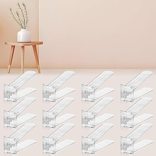FENRUNXU Shoe Slots Organizer for Closet,12PACK Shoe Stacker Shoe Rack Organizer for Closet Space Saver Storage Shoe Holder Organization(Transparent)
