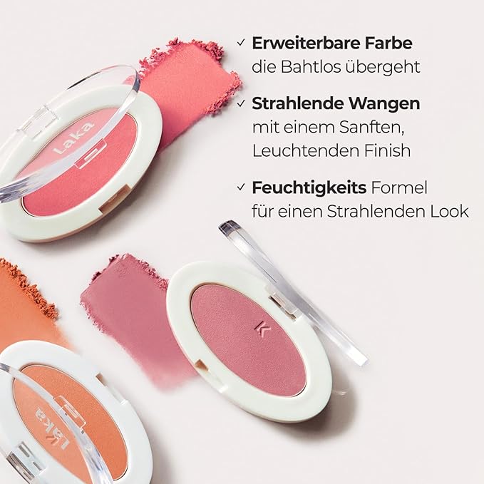 Laka Love Silk Blush, Radiant Powder Blush, Silky, Buildable Color with a Natural Glow, Long Lasting, Moisturizing Formula for a Fresh, Flushed Look, K-Beauty (#708 Poem)
