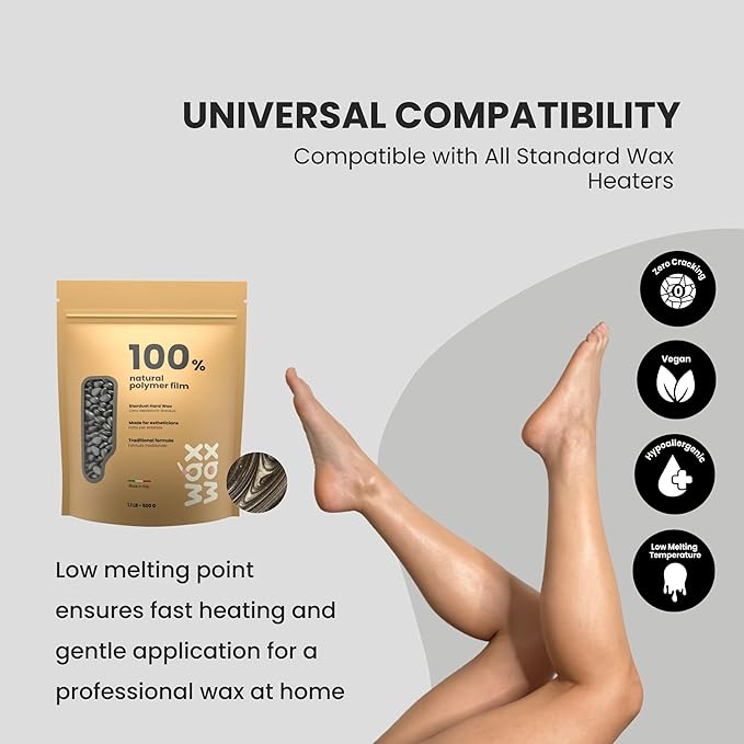 Wax Wax Stardust Hard Wax Beads | Coarse Hair Removal Wax for Ultra Sensitive Skin | Strip-Free, Low Melting, Cruelty-Free & Eco-Friendly Waxing Beads With Hybrid Rosin Formula | Made In Italy - 2.5lb