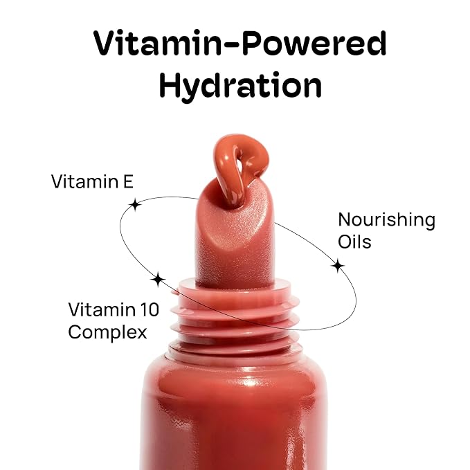 MIXIK 123 Lip Jelly, Sheer Glossy Lip Gloss with Vitamin 10 Complex & Nourishing Oils, Hydrating, Vegan, Cruelty-Free, Non-Sticky Jelly Lip Stain, 0.3 fl oz (9ml) (Crushed Plum)