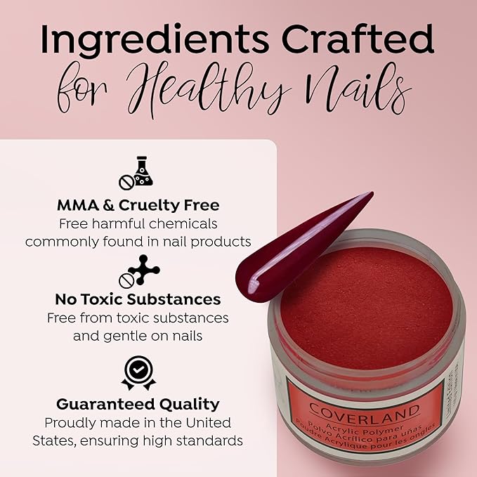 Tones Coverland Acrylic Powder | Show Off | 1.5 Oz | Limited Edition for Nail Design | Sculpting | Masking Bed Imperfections | Professional Supplies