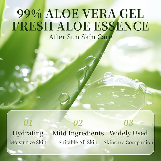 KONEUK 30 Pack Aloe Vera Gel for Face, Hair, Skin, Sunburn Relief, 99% Pure Aloe Vera Gel for After Sun Skin Care Relief, Bulk Aloe Gel Travel Size for All Skin Types