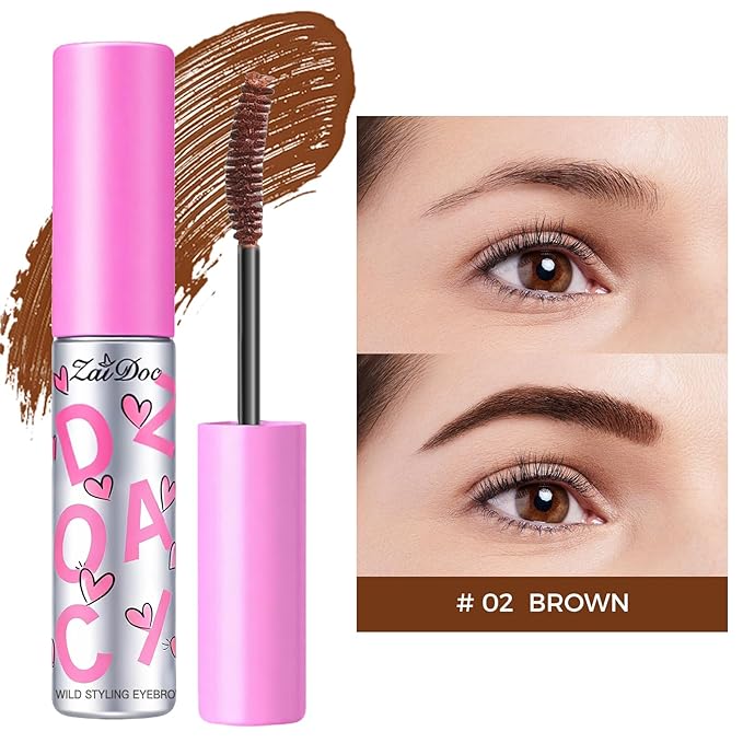 2 Packs Eyebrow Gel, Buildable, Creates Full, Voluminous-Looking Brows, Locks Hairs In Place, 24hrs for Soft Full Brows, 5g (02#)