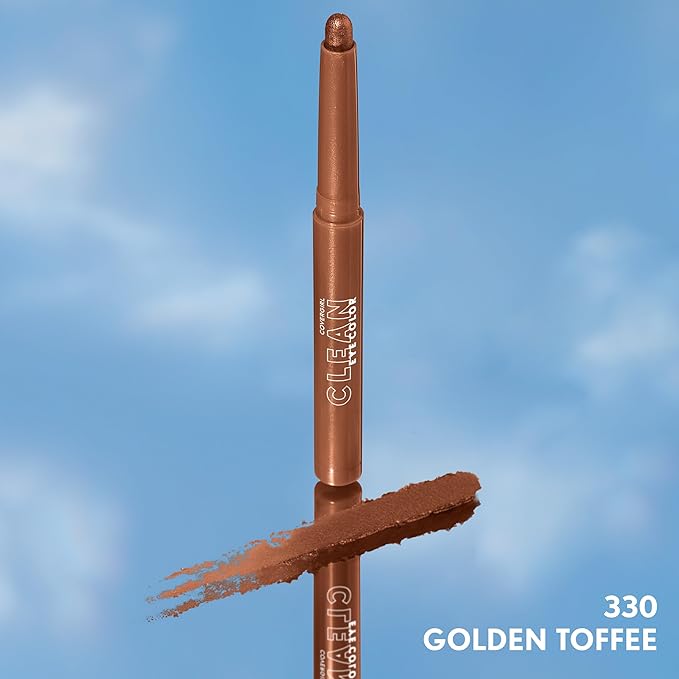CoverGirl Clean Eye Color, Golden Toffee, Eyeshadow Sticks, Ultra Creamy Formula, Lightweight, Buildable Formula, Lasts All Day, Smudge-Proof, 0.05oz