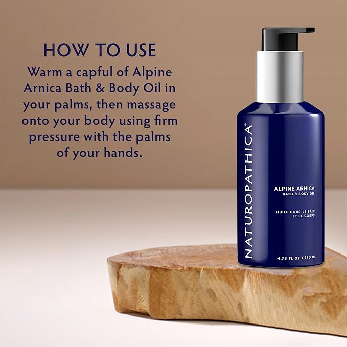 Naturopathica Alpine Arnica Bath & Body Oil, Daily Body Oil to Support Joint and Sore Muscle Relief, Soothing Body Moisturizer for Men and Women, 4.7 fl oz