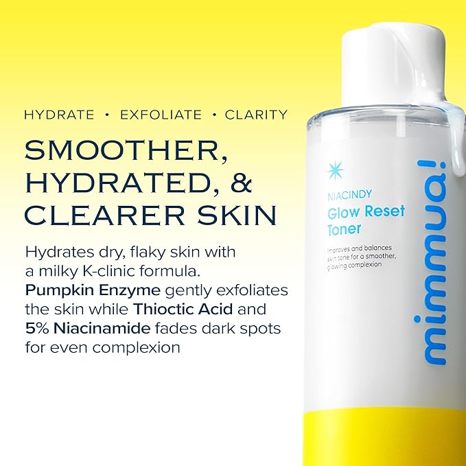 Glow Reset Toner | Korean Clinic Skincare - Thioctic Acid & Niacinamide 5% | Gentle Exfoliation w/Pumpkin Extract | Fades Dark Spots & Acne Scars | Deep Hydration | 250ml /8.45 Fl Oz
