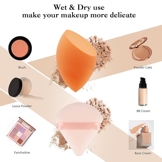 Toiletry Sponges Set Blender, Beauty Sponge with Holder Makeup Blender Flawless for Foundation, Liquid,Facial Makeup Tools Beauty Gift Set