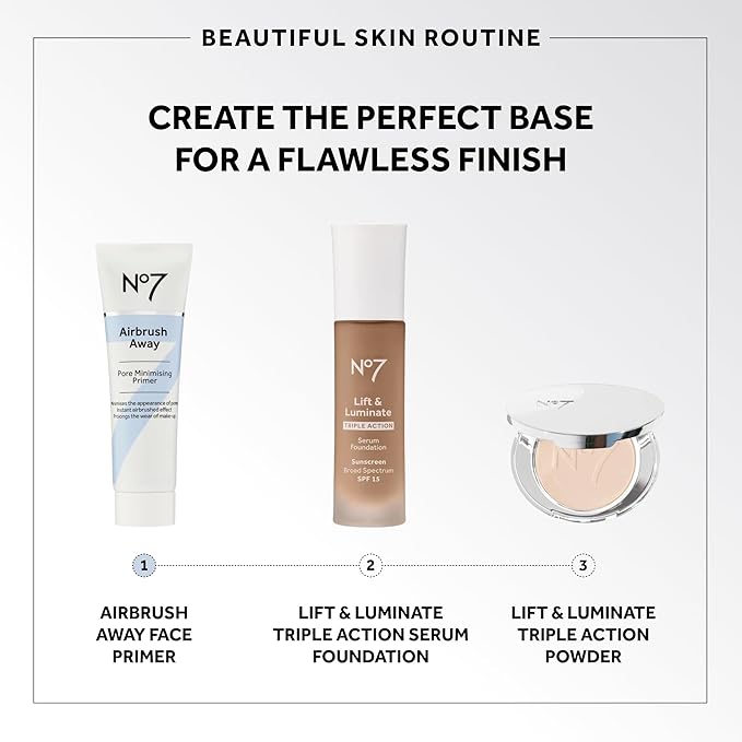 No7 Airbrush Away Pore Minimizing Facial Primer - Lightweight, Matte Primer & Pore Minimizer for Face - Makeup for Oily Skin (30ml)