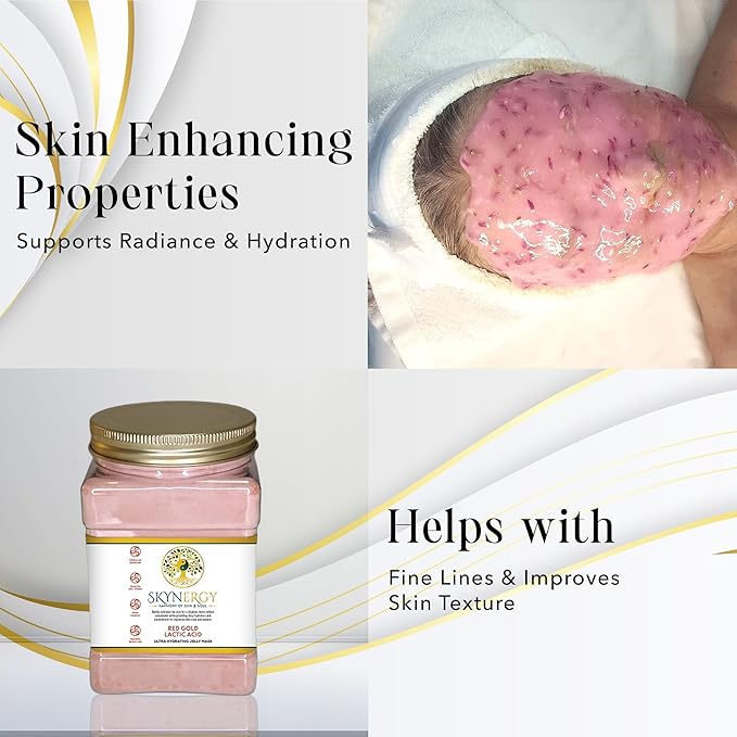 Red Gold Lactic Acid Jelly Mask - Professional & Smoothing Face Mask for Radiation, Hydrated Skin, Glow, Suitable for All Skin Types, Vajafacial Jelly Mask | 12 Applications (30 Fl Oz)