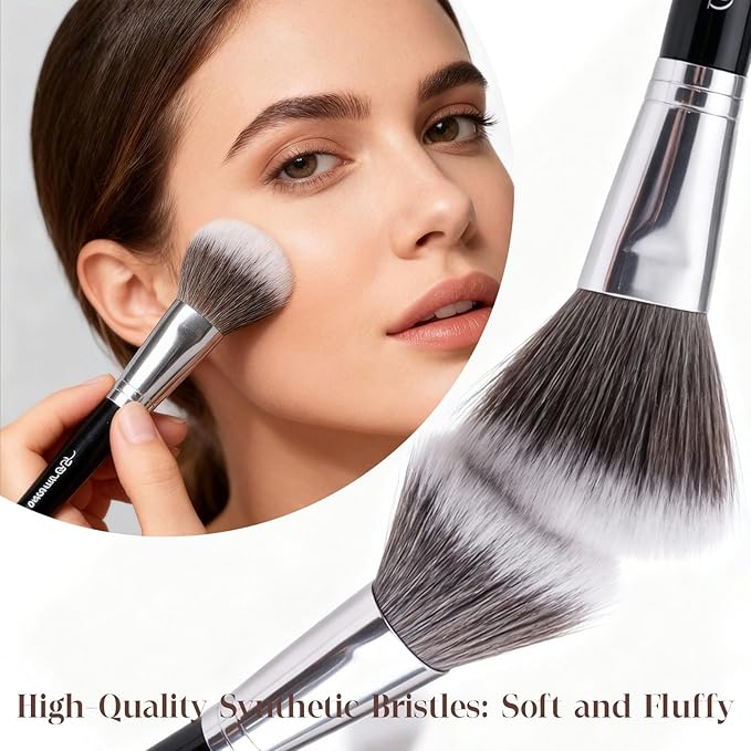 Angled Blush Brush, Bronzer Brush, Contour Brushes For Makeup, Foundation Brush, Angled Makeup Brush, Soft Dense Bristles Vegan & Cruelty-Free, Ideal For Liquid Cream And Powder Cosmetics