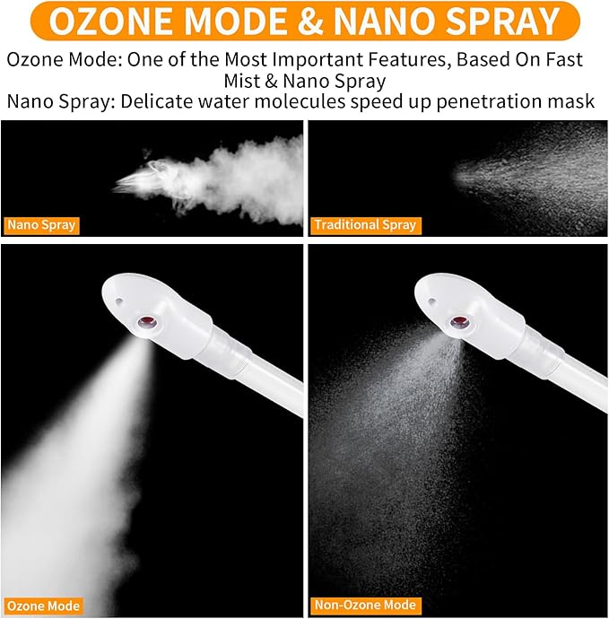 Facial Steamer Nano Ionic Face Steamer with Extendable Arm, Portable Facial Steamer, Rotating Nozzle Esthetician Vapor Face Steamer