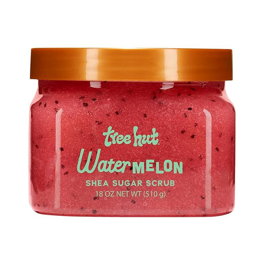 Tree Hut Watermelon Shea Sugar Scrub, Exfoliating, Hydrating & Moisturizing Body Scrub with Shea Butter & Nourishing Essential Oils, Smooth & Soften Skin, 18 oz