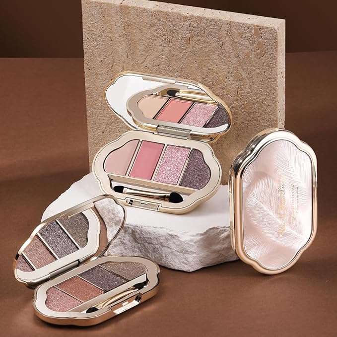 Neutral Nude Matte & Shimmer Eyeshadow Palette,Beige Brown Copper Taupe Brown Neutral-Warm Mattes Glitter Eye shadow Contour Makeup Palette for Mature Women, Blue Green Eyes, Daily Natural Makeup.