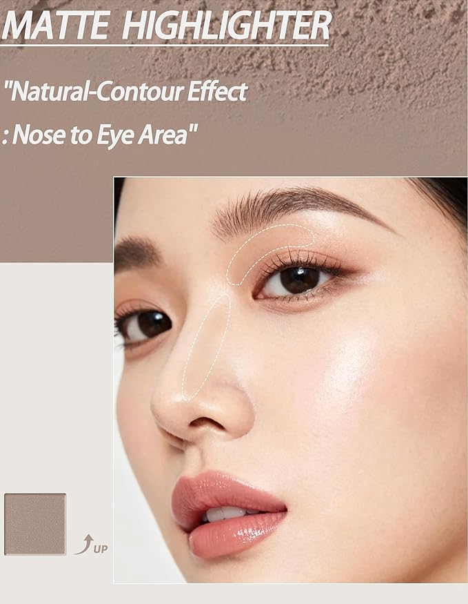 Cool Toned Contour Palette with Mirror, Taupe Grey Contour Powder for Fair Pale Light Cool Toned Skin,Neutralizes Redness, No Orange, Nose Contouring Bronzer Powder with Nose Contour Brush