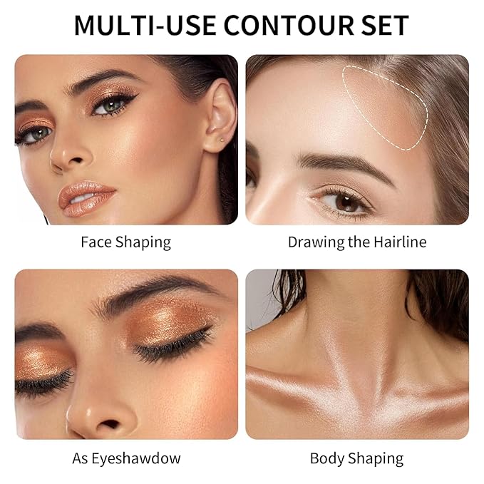 FV Contour and Highlighter Stick Set - Creamy, Highly Pigmented & Blendable for a Sculpted, Natural Glow, Waterproof & Long-Lasting Finish, Perfect for On-The-Go Makeup, 02 Mocha & 03 Champagne