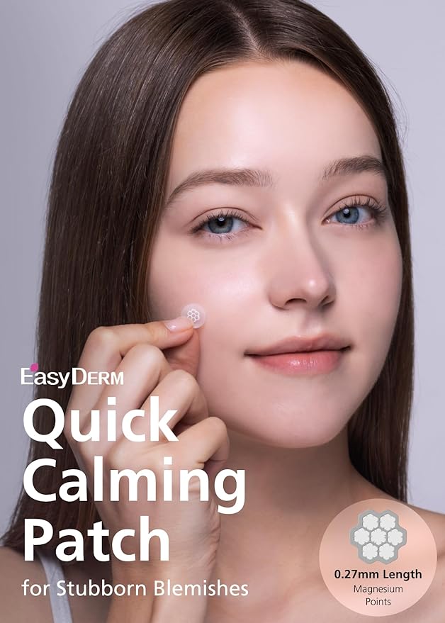 DWEasyDerm Quick Calming Magnesium Patches(20 patches) with Cica Ampoule - Intensive Care, Pimple patches, Hydrocolloid Band, Zits Spot care Overnight Home Care 2-8 hours, New boxs types