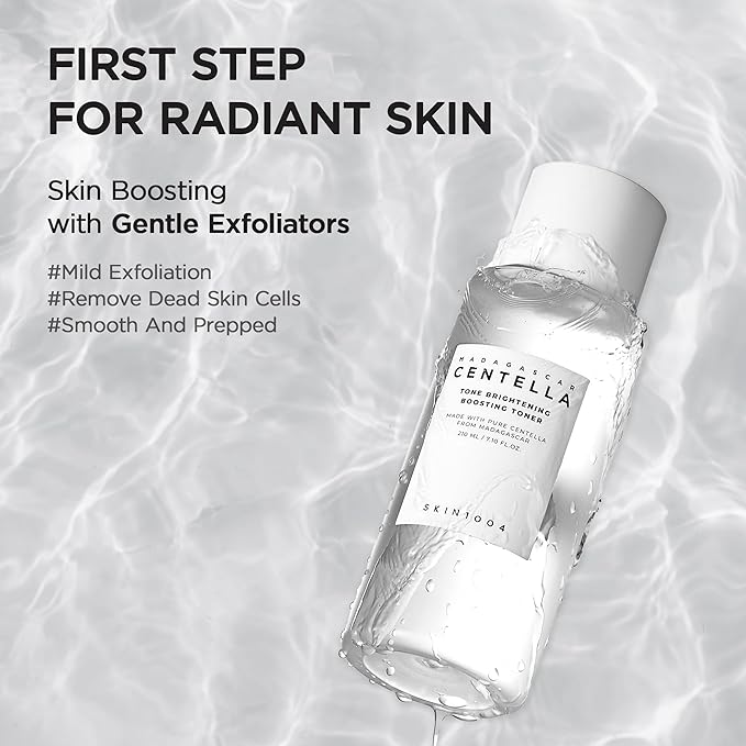 SKIN1004 Tone Glowing Boosting Toner 7.10 fl.oz, 210ml, Korean Face Toner with Niacinamide, MadeWhite, & Madagascar Centella, Hydrating & Gentle Exfoliating, Smooth Glowing Skin, Korean Skin Care
