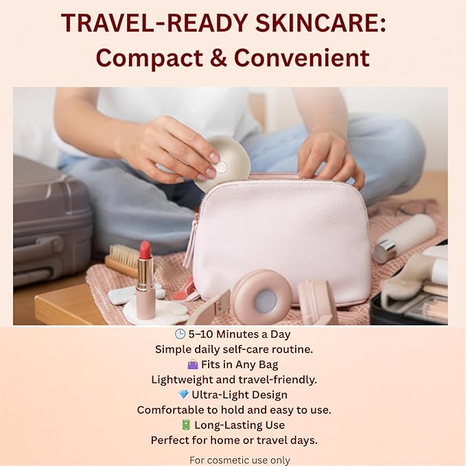 Microcurrent Facial Device, Face Massager Tool, Eye and Neck Massager, Face Roller, Beauty Tools for Relaxing Facial Massage and Skin Care Routine, Gold Color