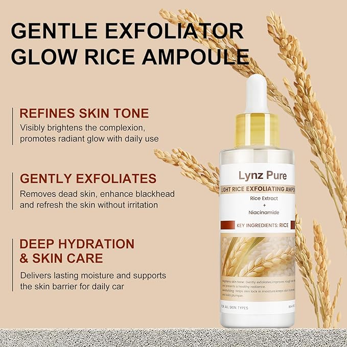 Peel Shot Glow White Rice Ampoule with Niacinamide – Brightening Exfoliating Serum for Face & Body, Hydrating Pore Refining Skin Care, Deep Cleanse & Glow Booster for Dull Uneven Skin, 2.71 fl oz