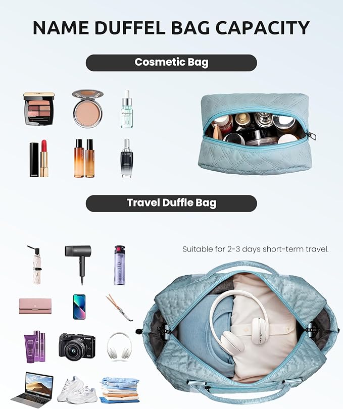 Gifts for Girls-Duffle Bag with Shoe Compartment, Personalized Weekender Bag, Overnight Bags for Women, Letter Travel Bag with Makeup Bag，Tween Girls Trendy Stuff Gift (Letter B)