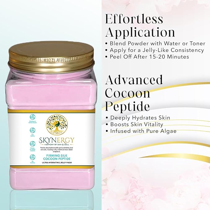 Firming Silk Cocoon Peptide Jelly Mask - Professional hydro Glo Face Masks Skin Hydration, Radiance & Glow, Suitable for all Skin Types - Vajafacial Jelly Mask |12 Applications (30Fl Oz)