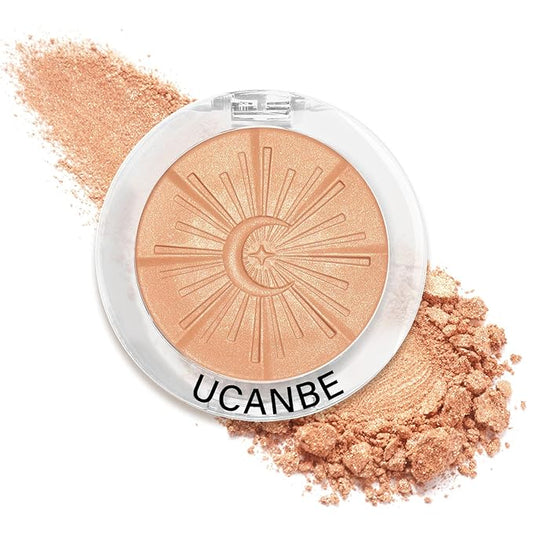 UCANBE Baked Luminous Bronzer Skin Enhancer, Buildable & Blendable Powder Bronzer 2-in-1 Highlight and Contour, Ultra-Fine Smooth Formula, Long-Lasting Natural Sunkissed Glow - 01Golden Crème (Bronze)