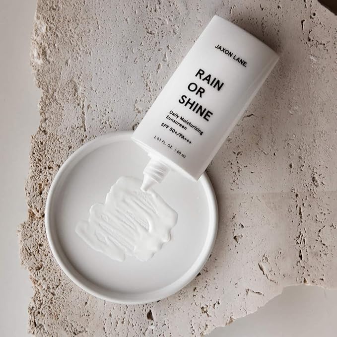 RAIN OR SHINE Anti Aging Face Sunscreen SPF 50 for Clear Skin w/Green Tea, Hyaluronic Acid, Vitamin E Oil, Ginseng Extract, Licorice Root, SPF Moisturizer for Face & Body Cream 2.03 Oz, Unscented, 2Pk