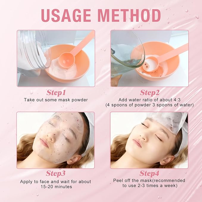 LUCKY CAT Jelly Mask for Facials Professional, Hydrating & Moisturizing Peel-Off Gel Jelly Face Mask Skin Care for Deep Hydration & Glow, Professional Spa Use for All Skin Types 23 Fl Oz (Rose)