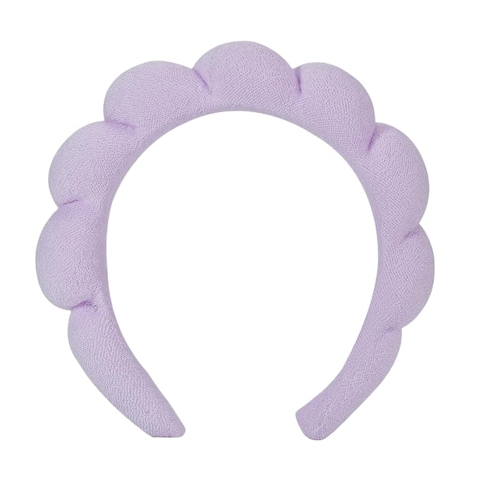 OCTAZI Soft Puffy Headband for Washing Face – Terry Cloth Skincare & Makeup Removal Hair Band for Women & Girls | Non-Slip Bubble Spa Headbands for Facial, Exfoliating, Bath & Beauty Routine