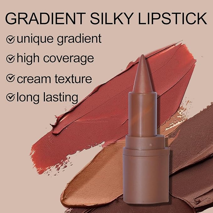 Erinde 2-in-1 Lip Liner and Lipstick Lip Combo Set, Matte Nude Dark Brown Red Lip Liner Creamy Lip Pencil Crayon, High Pigmented Long lasting Lipstick Makeup, 06# Coffee Bean