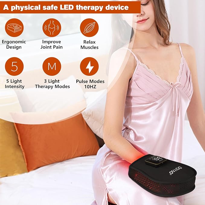 TUOB Red Light Therapy for Hand, Cordless Infrared Light Therapy Device with Battery, Led Light Therapy Double Side Pad Glove Deep Penetrate Joint Benefit for Hand Wrist Fingers Pain Relief
