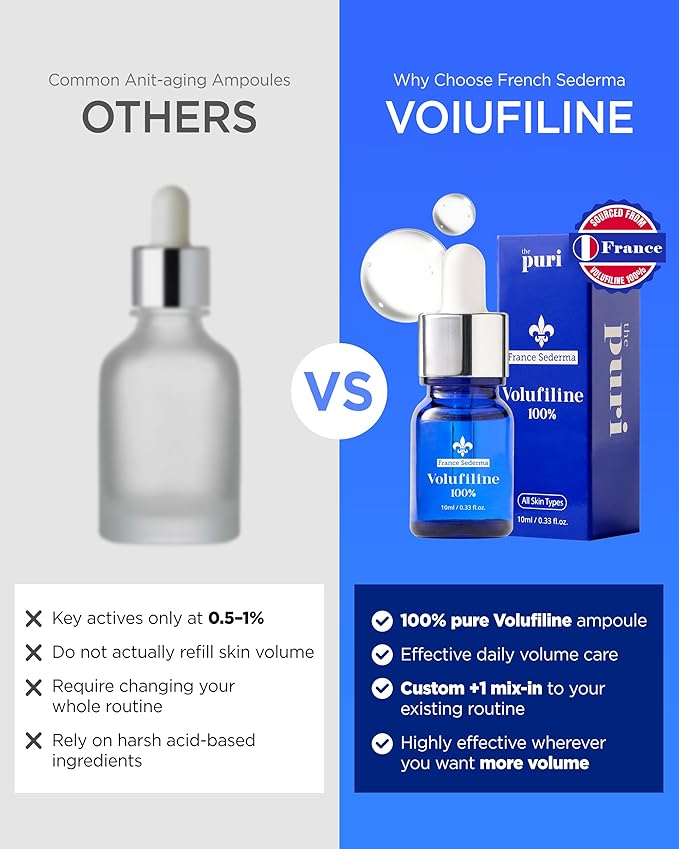 100% Volufiline Serum Skincare – Advanced Firming & Lifting Facial Ampoule from France Sederma, Intense Hydration & Skin Rejuvenation for Youthful, Perfect for Layering & DIY, 0.33 fl.oz (10ml)