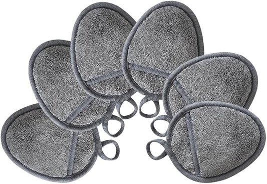 Reusable Makeup Remover Pads Soft Makeup Remover Cloths Washable Facial Makeup Cleansing Pads for Face,Lip,Eyes Grey 6PCS